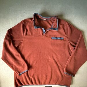 32 Degrees Men's Rust Sweater with Blue Trim XXL